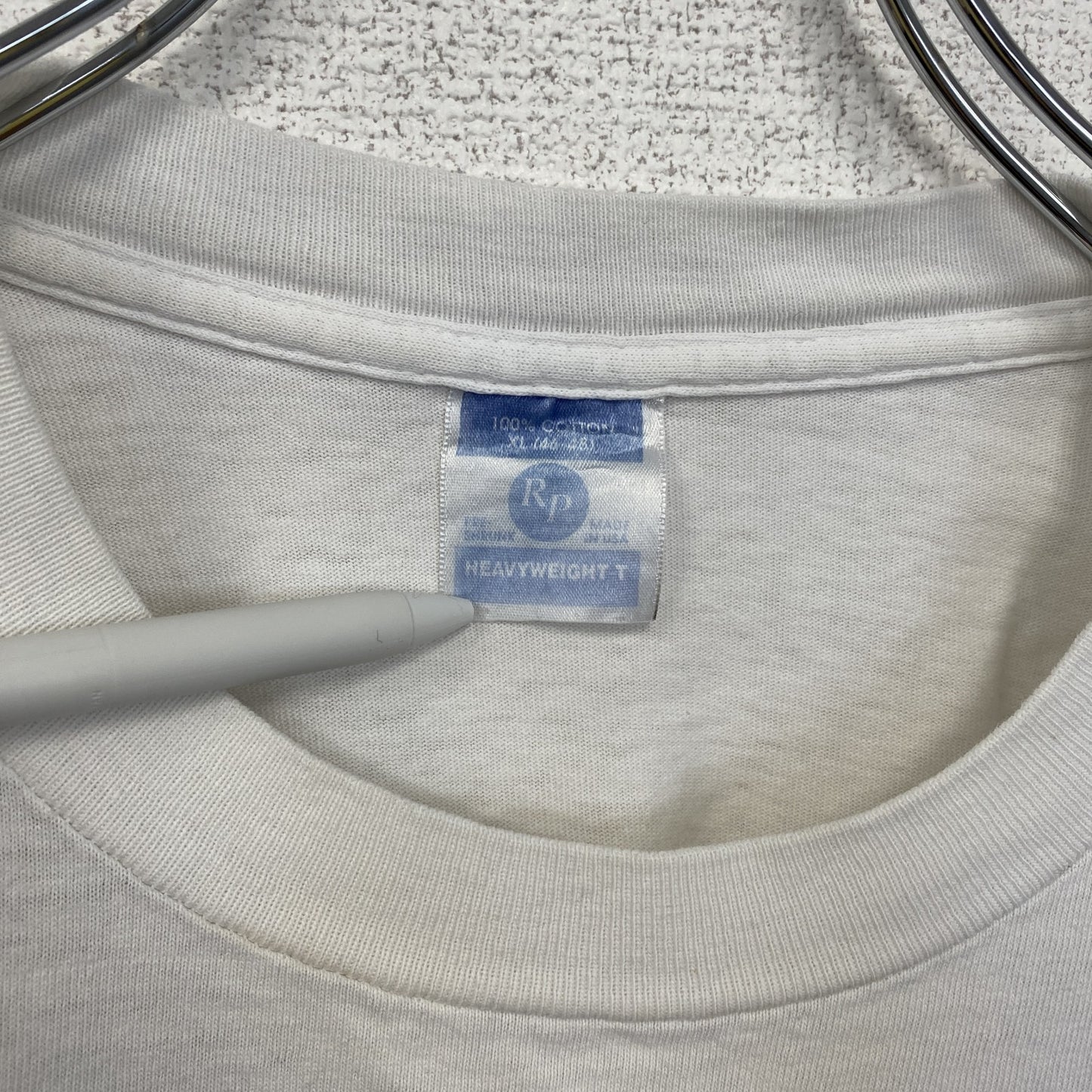 古着 used　半袖プリントTシャツ　クルーネック　カレッジ系　USA製　コットン100%　レトロデザイン　ホワイト　XLサイズ