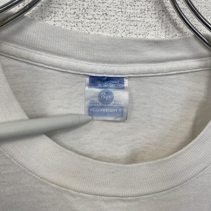 古着 used　半袖プリントTシャツ　クルーネック　カレッジ系　USA製　コットン100%　レトロデザイン　ホワイト　XLサイズ