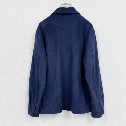 ZARA　ザラ　フェイクスウェードシャツジャケット　デカポケット　紺　ネイビー　Mサイズ