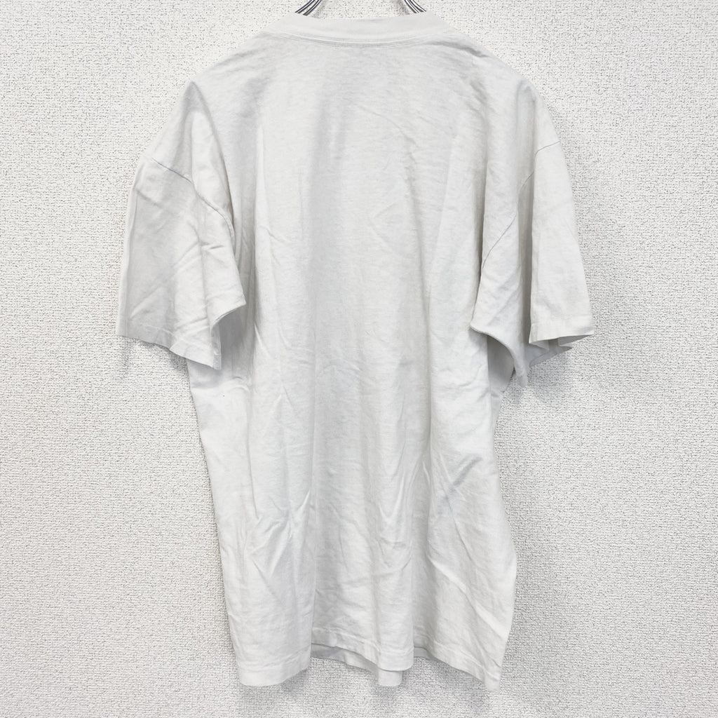 古着 used　半袖プリントTシャツ　クルーネック　カレッジ系　USA製　コットン100%　レトロデザイン　ホワイト　XLサイズ