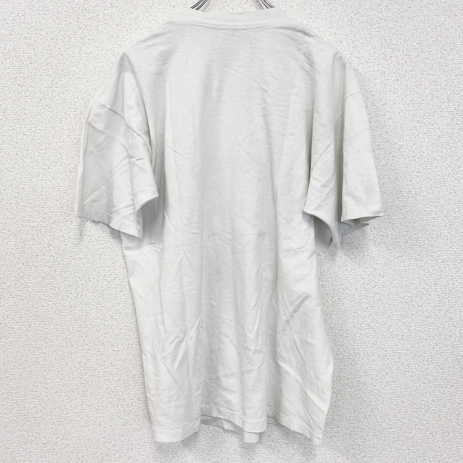 古着 used　半袖プリントTシャツ　クルーネック　カレッジ系　USA製　コットン100%　レトロデザイン　ホワイト　XLサイズ