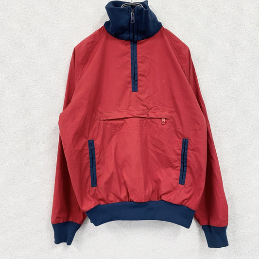 80s　L.L.Bean エルエルビーン　ハーフジッププルオーバージャケット　ヴィンテージ　赤　レッド　Mサイズ