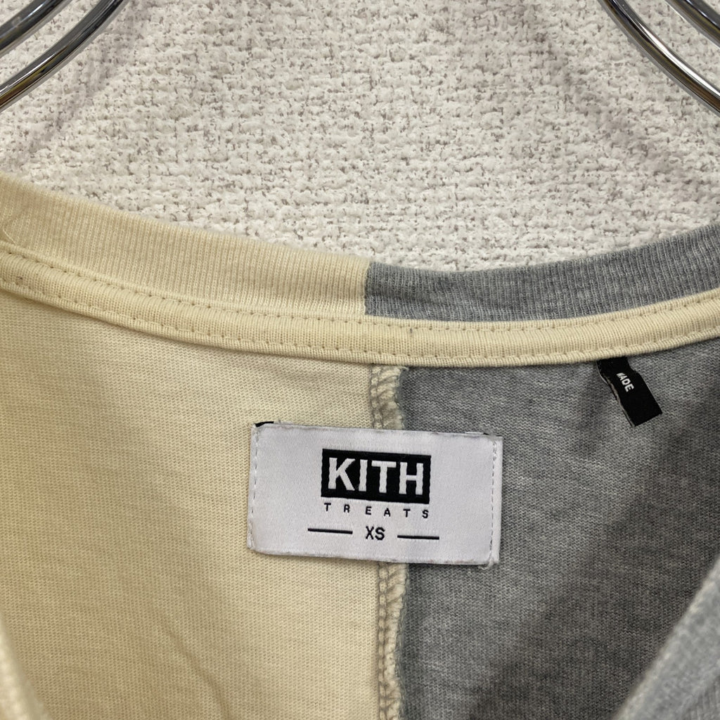 KITH TREATS　キストリ―ツ　半袖Tシャツ　ベージュ　灰色　グレー　紺　ネイビー　XSサイズ