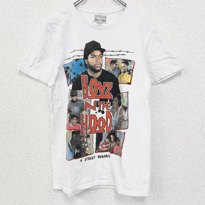 古着 used　半袖映画プリントTシャツ　ボーイズンザフッド　アイスキューブ　レトロデザイン　白　ホワイト　Sサイズ