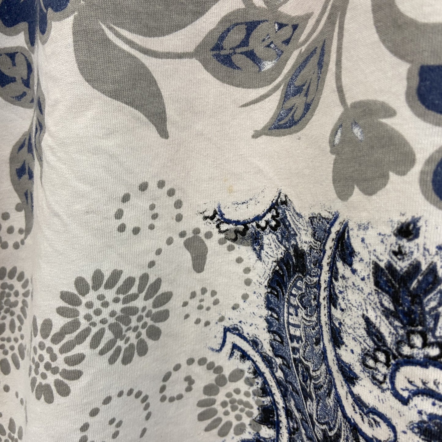 古着 used　RickyRitch リッキーリッチ　半袖総柄プリントTシャツ　花柄　エスニック　白　クルーネック　XXLサイズ