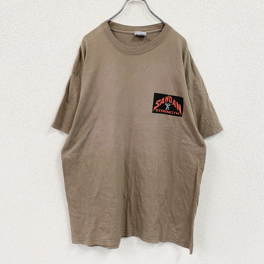 Hanes　ヘインズ　半袖プリントTシャツ　茶色　ブラウン　XLサイズ　