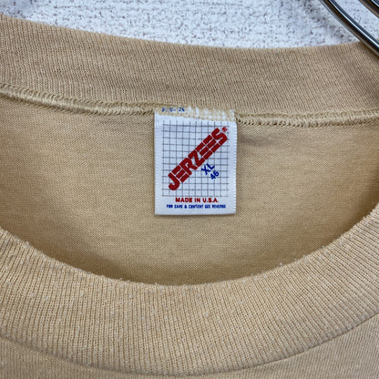 古着 used　半袖アニマルプリントTシャツ　ラクダ　キャメル　USA製　シングルステッチ　オレンジ　クルーネック　XLサイズ