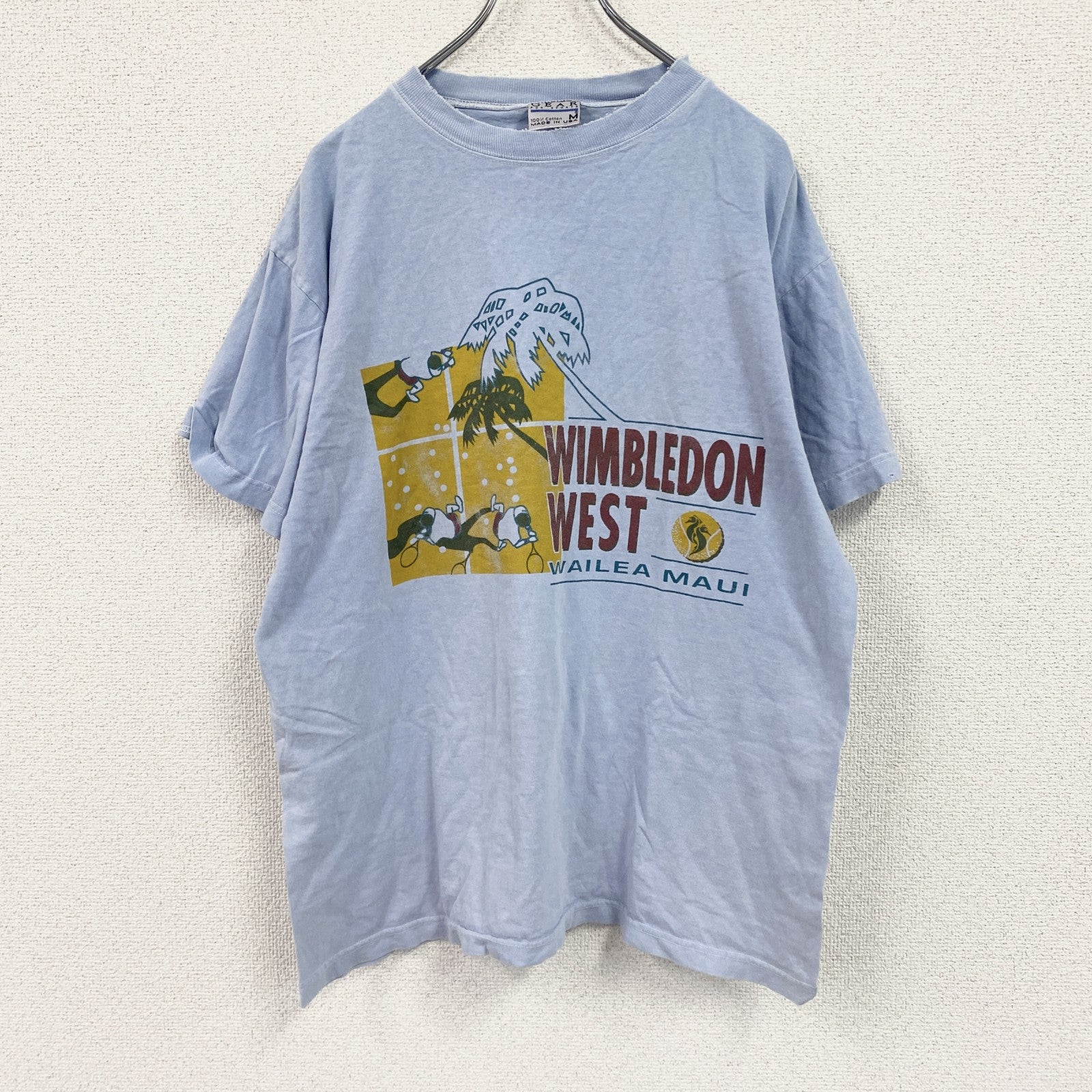 90s～　Gear For Sports　半袖プリントTシャツ　ヴィンテージ　水色　ライトブルー　Mサイズ