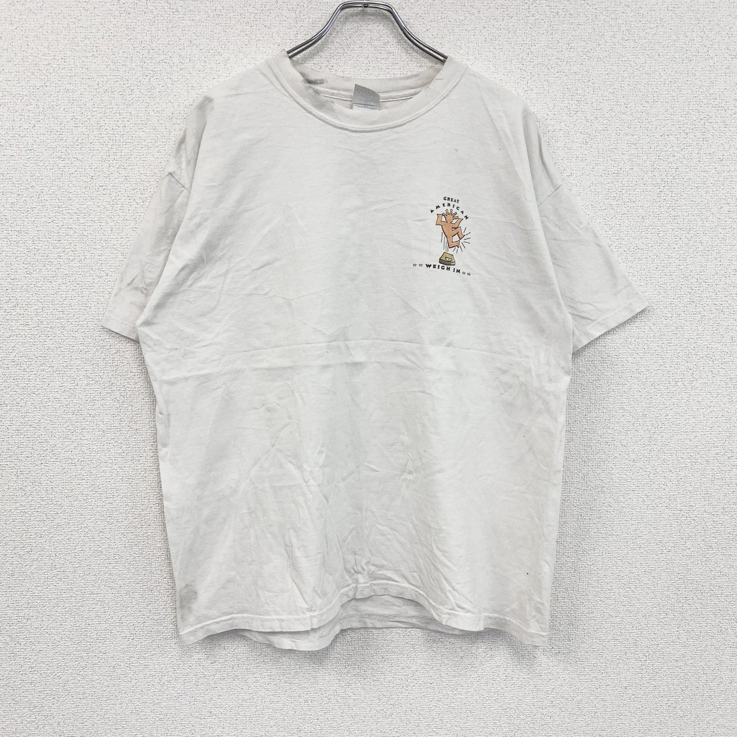 00s　GILDAN　ギルダン　半袖両面プリントTシャツ　Weight Watchers　企業ロゴ　白　ホワイト　XLサイズ