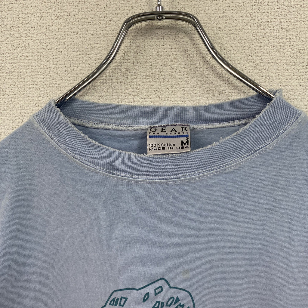 90s～　Gear For Sports　半袖プリントTシャツ　ヴィンテージ　水色　ライトブルー　Mサイズ