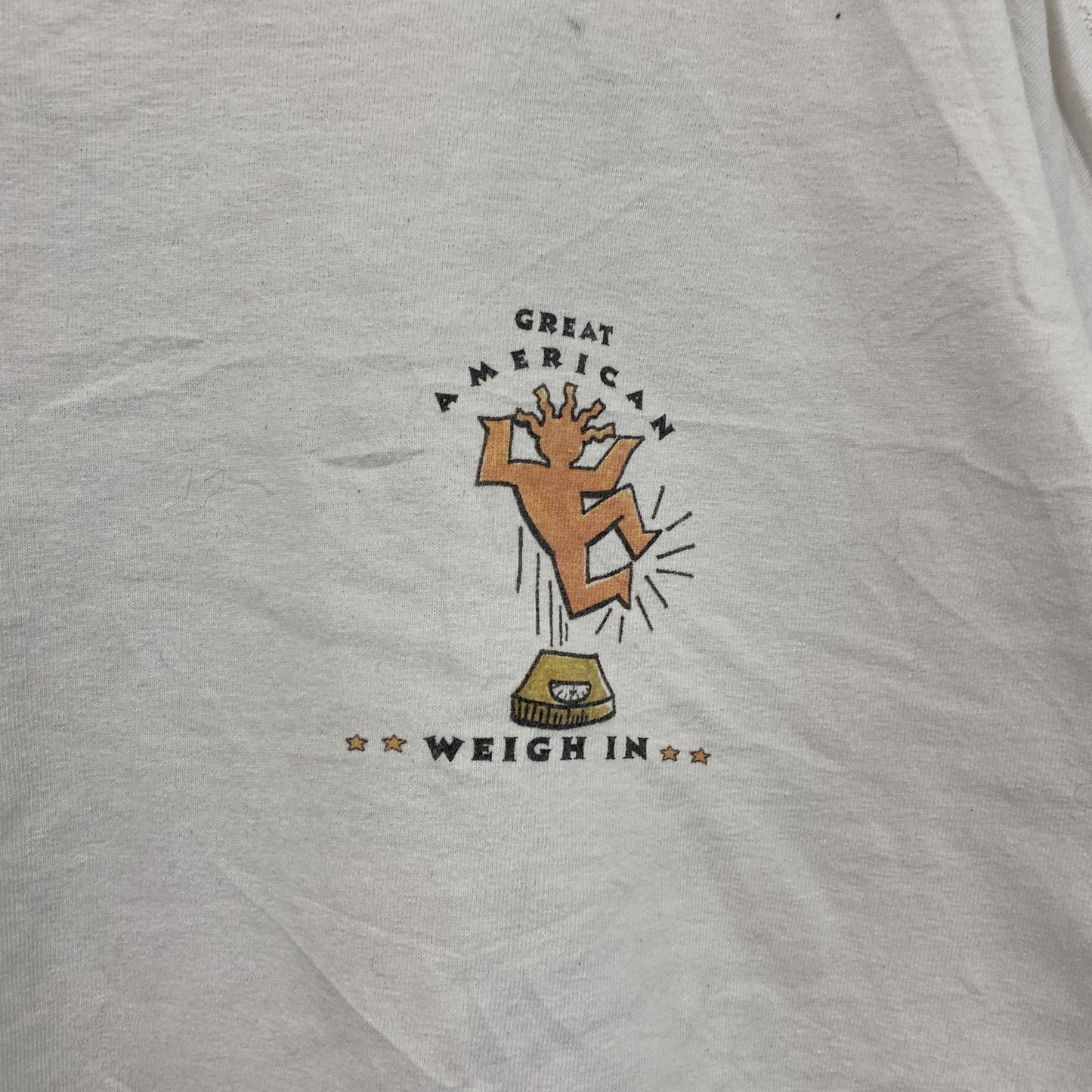 00s　GILDAN　ギルダン　半袖両面プリントTシャツ　Weight Watchers　企業ロゴ　白　ホワイト　XLサイズ