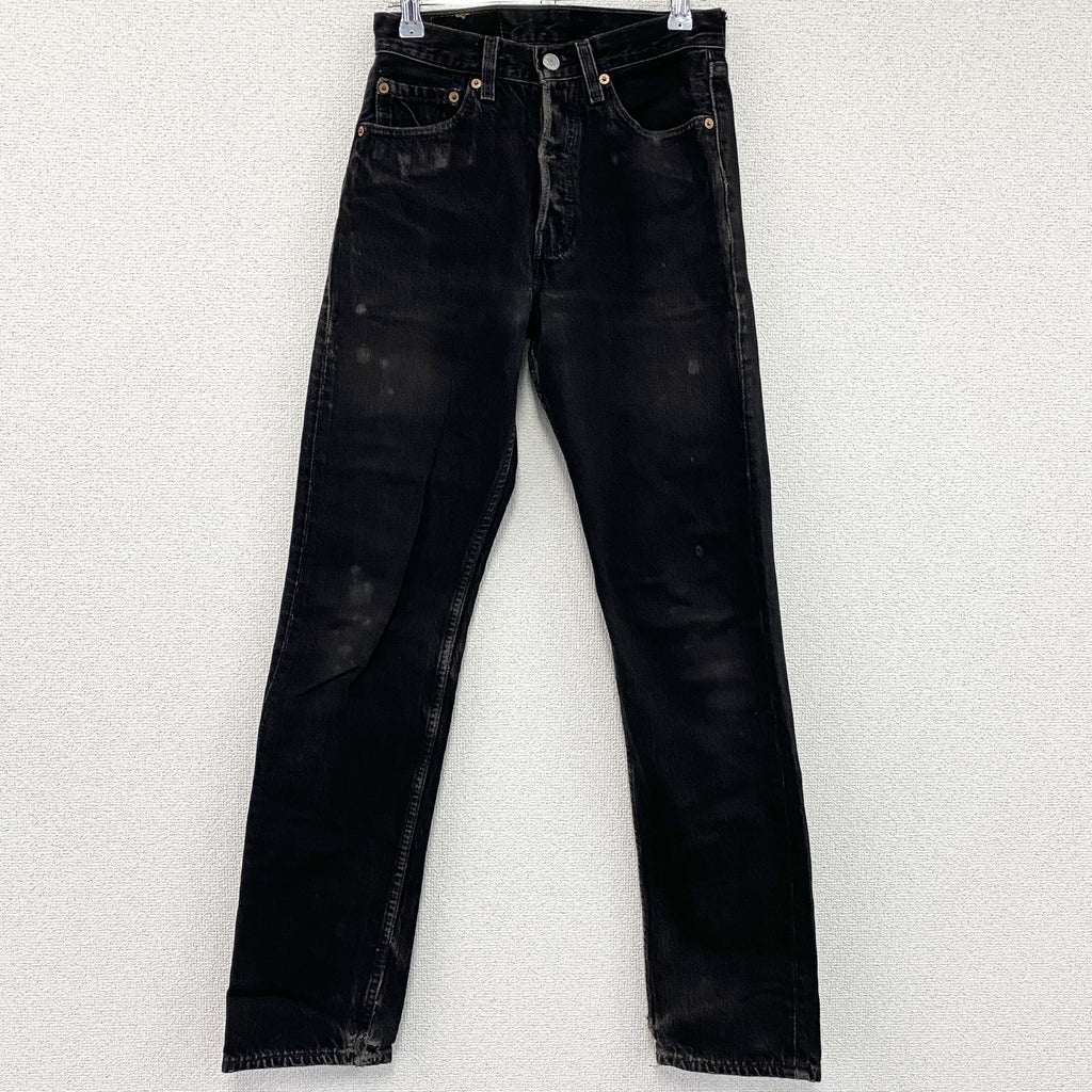 Levi's　リーバイス　501　スキニーブラックデニムパンツ/ジーンズ　ジップフライ　フェード　インディゴ　W27サイズ