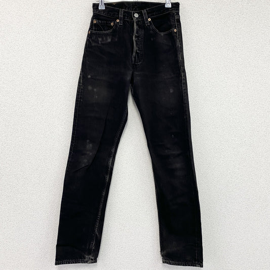 Levi's　リーバイス　501　スキニーブラックデニムパンツ/ジーンズ　ジップフライ　フェード　インディゴ　W27サイズ