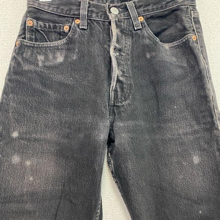 Levi's　リーバイス　501　スキニーブラックデニムパンツ/ジーンズ　ジップフライ　フェード　インディゴ　W27サイズ