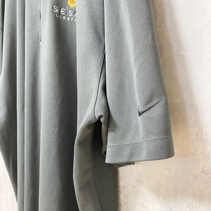 古着 used　NIKE　ナイキ　半袖ワンポイントロゴ刺繡ポロシャツ　ゲームシャツ　SESCO　黒　オーバーサイズ　XLサイズ