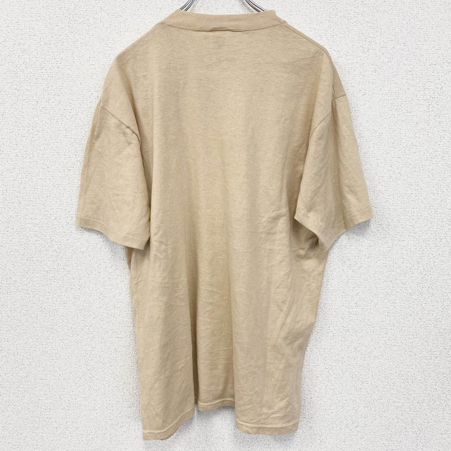 古着 used　半袖アニマルプリントTシャツ　ラクダ　キャメル　USA製　シングルステッチ　オレンジ　クルーネック　XLサイズ