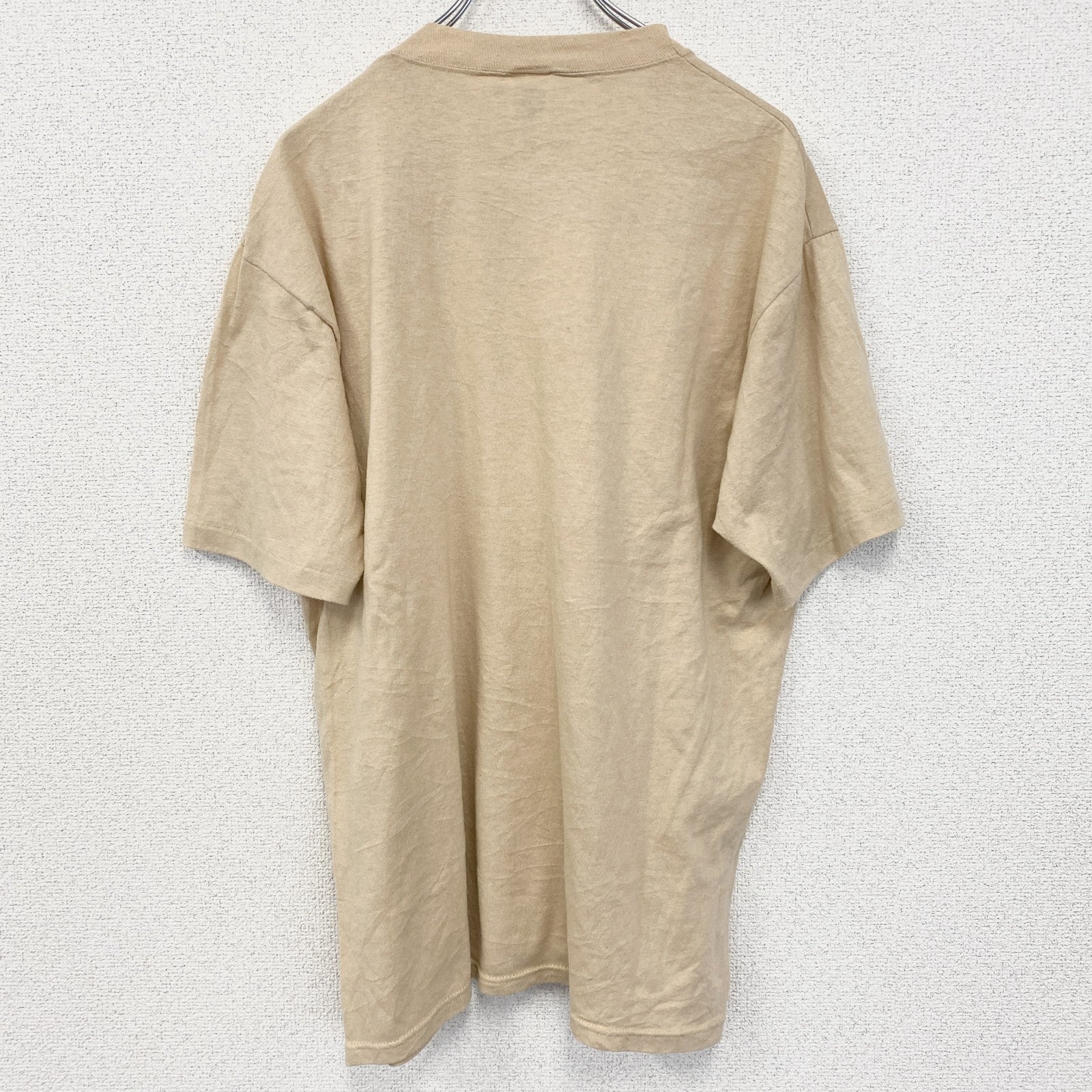 古着 used　半袖アニマルプリントTシャツ　ラクダ　キャメル　USA製　シングルステッチ　オレンジ　クルーネック　XLサイズ