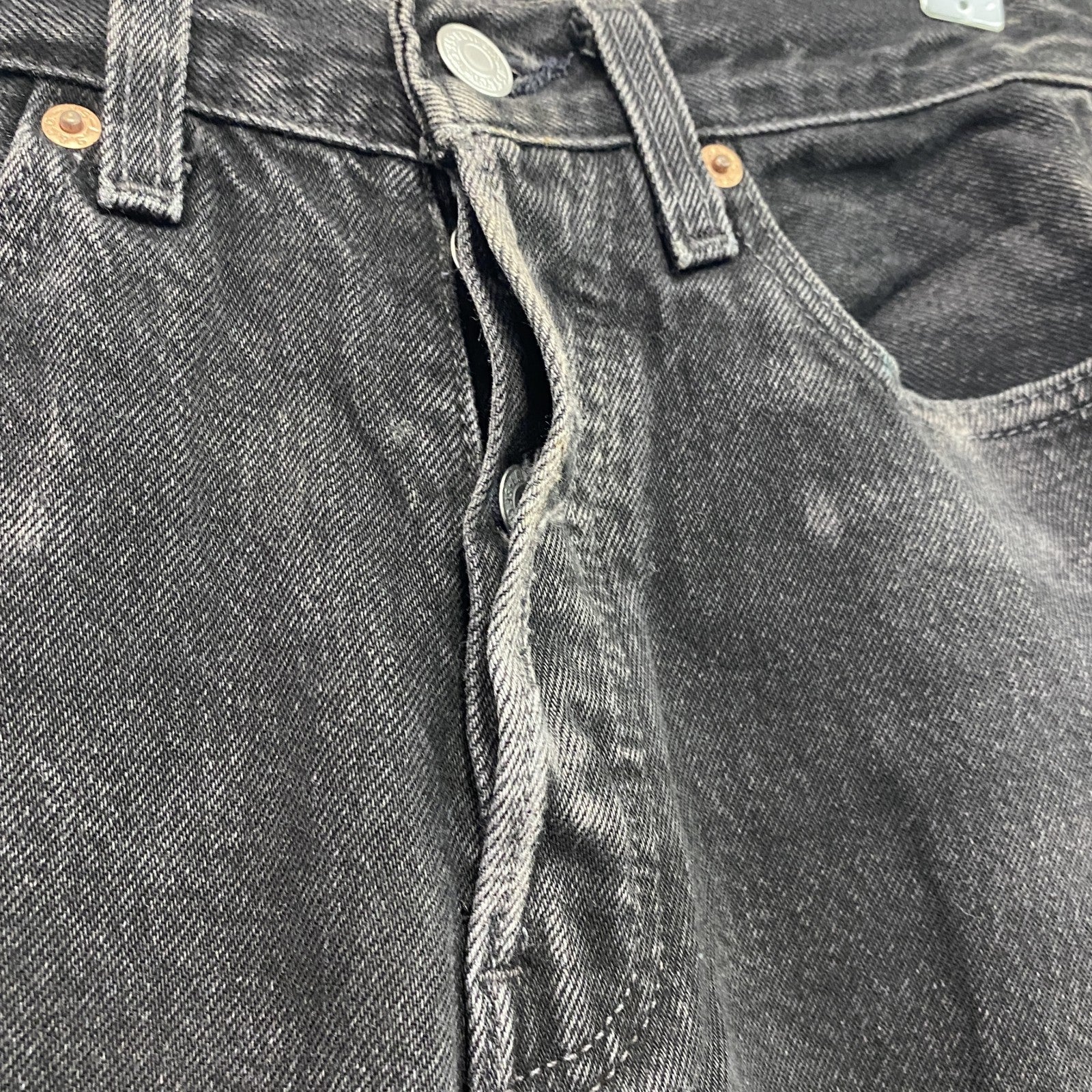 Levi's　リーバイス　501　スキニーブラックデニムパンツ/ジーンズ　ジップフライ　フェード　インディゴ　W27サイズ
