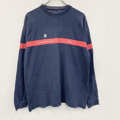 STUSSY　ステューシー　長袖Tシャツ/ロンT　フェード　紺　ネイビー　Lサイズ