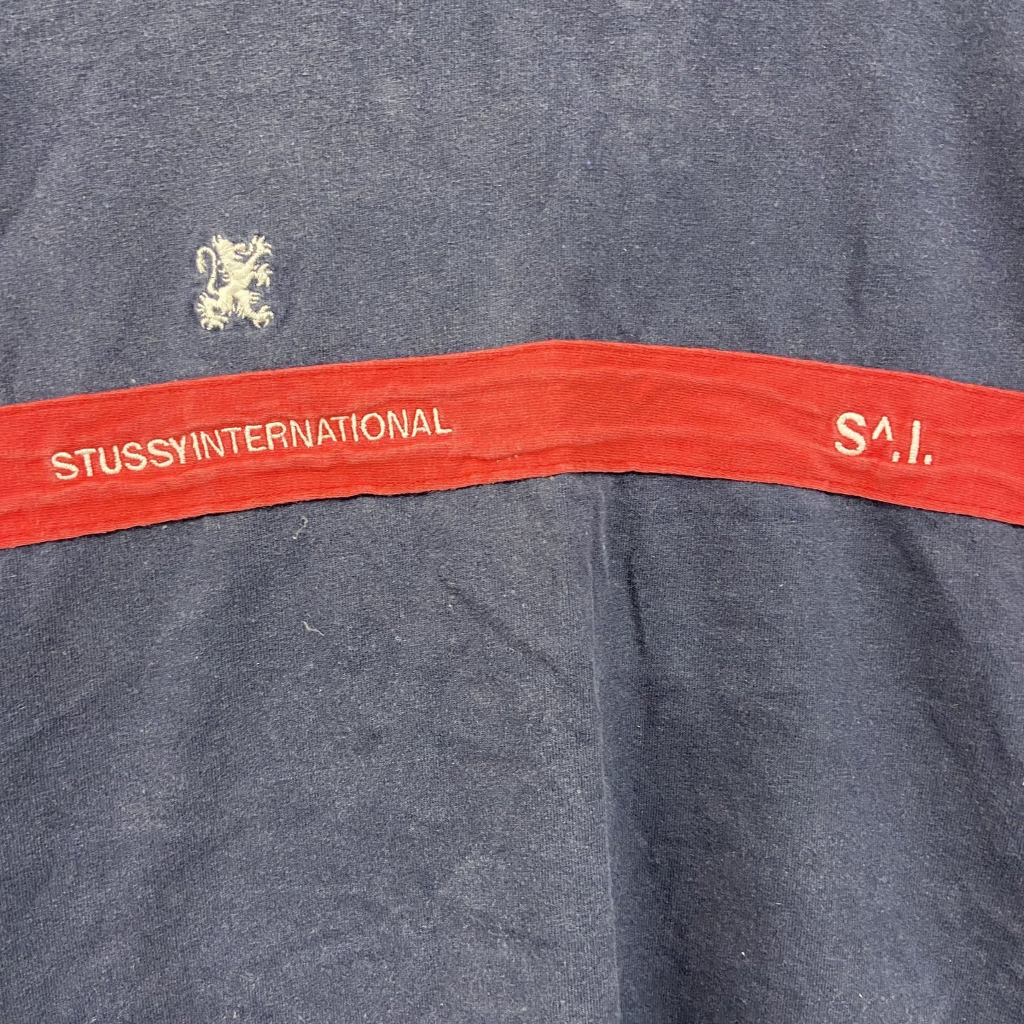 STUSSY　ステューシー　長袖Tシャツ/ロンT　フェード　紺　ネイビー　Lサイズ