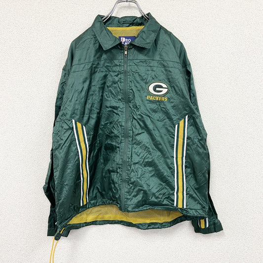 ～00s　PRO LAYER　PACKERS　NFL　パッカーズ　フルジップジャケット　ヴィンテージ　深緑　ディープグリーン　XLサイズ