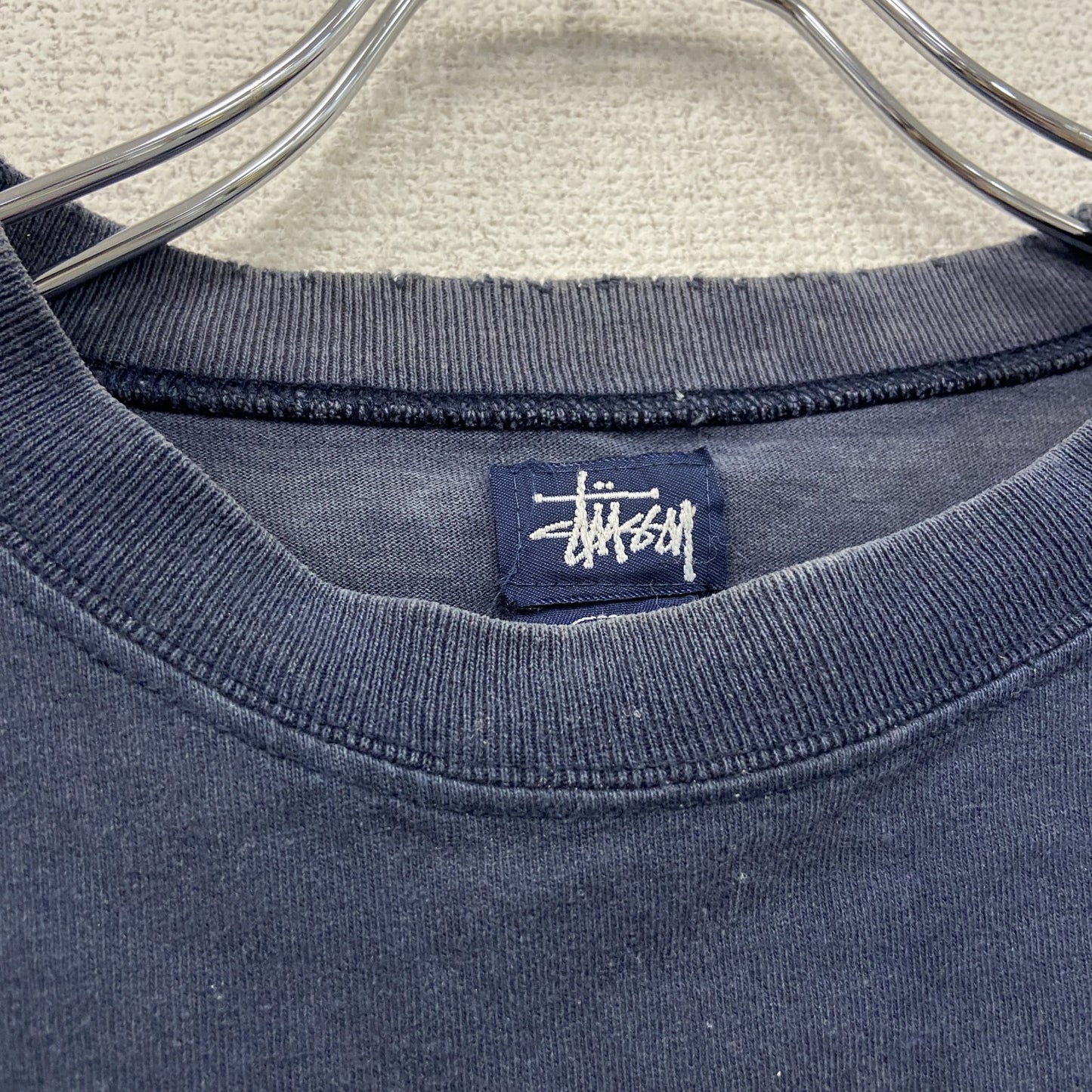 STUSSY　ステューシー　長袖Tシャツ/ロンT　フェード　紺　ネイビー　Lサイズ