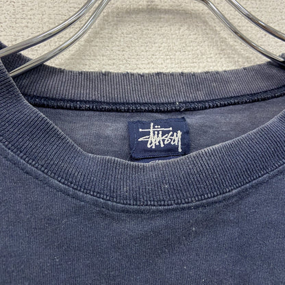 STUSSY　ステューシー　長袖Tシャツ/ロンT　フェード　紺　ネイビー　Lサイズ