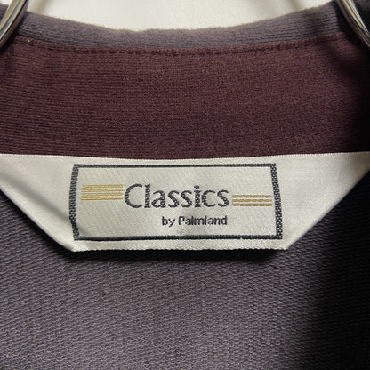 古着 used　Classics　長袖ハーフボタンスウェット　襟付きトレーナー　ライン　マルチカラー　Lサイズ