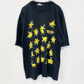 古着 used　半袖プリントTシャツ　シングルステッチ　ポルノ　エロT　星　スター　クルーネック　　黒　ブラック