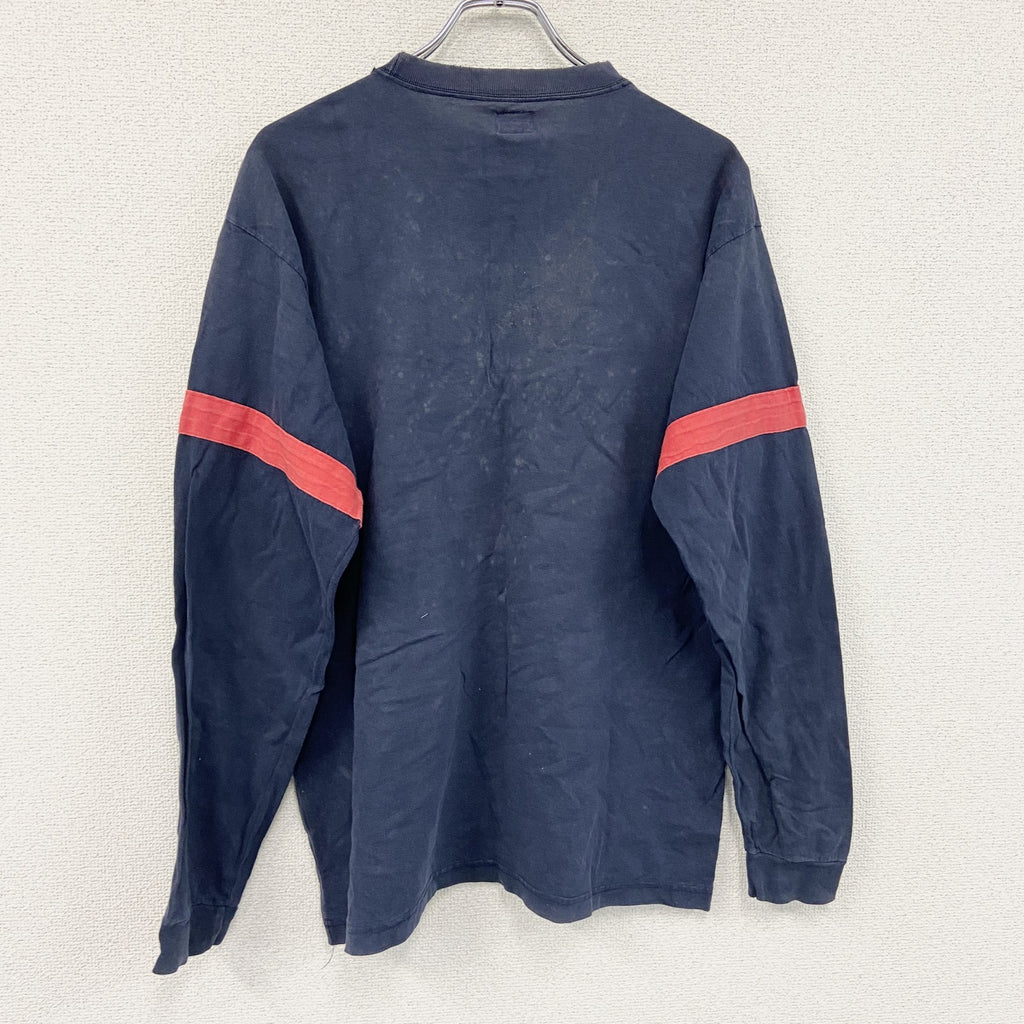 STUSSY　ステューシー　長袖Tシャツ/ロンT　フェード　紺　ネイビー　Lサイズ