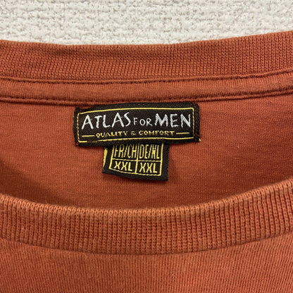 古着 used　ATLAS FOR MEN　半袖プリントTシャツ　鷹　カジュアルデザイン　オレンジ　クルーネック　XXLサイズ