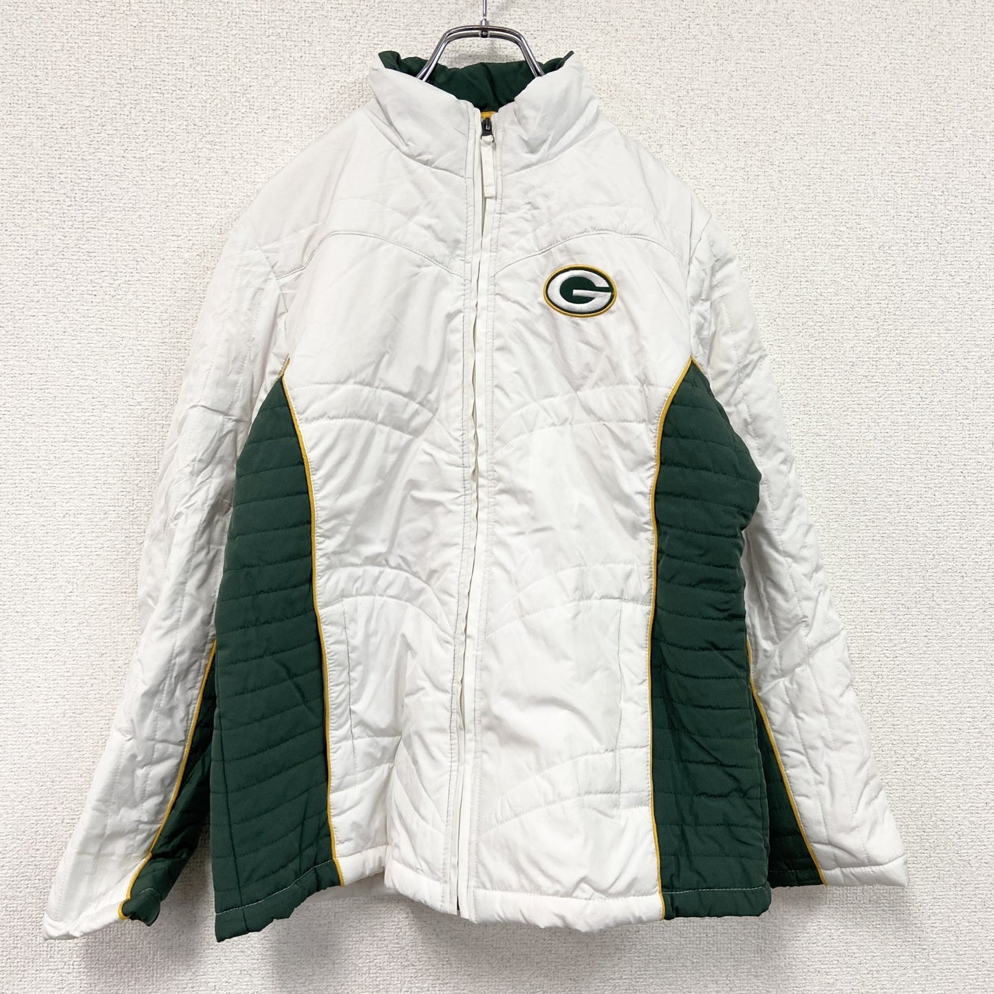 NFL　PACKERS　パッカーズ　フルジップジャケット　中綿入り　白　ホワイト　Mサイズ