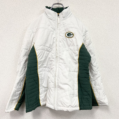 NFL　PACKERS　パッカーズ　フルジップジャケット　中綿入り　白　ホワイト　Mサイズ