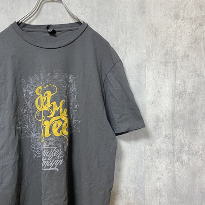 古着 used　THE CONCERT TEE　半袖プリントTシャツ　クルーネック　チャコールグレー　レトロデザイン　Lサイズ　