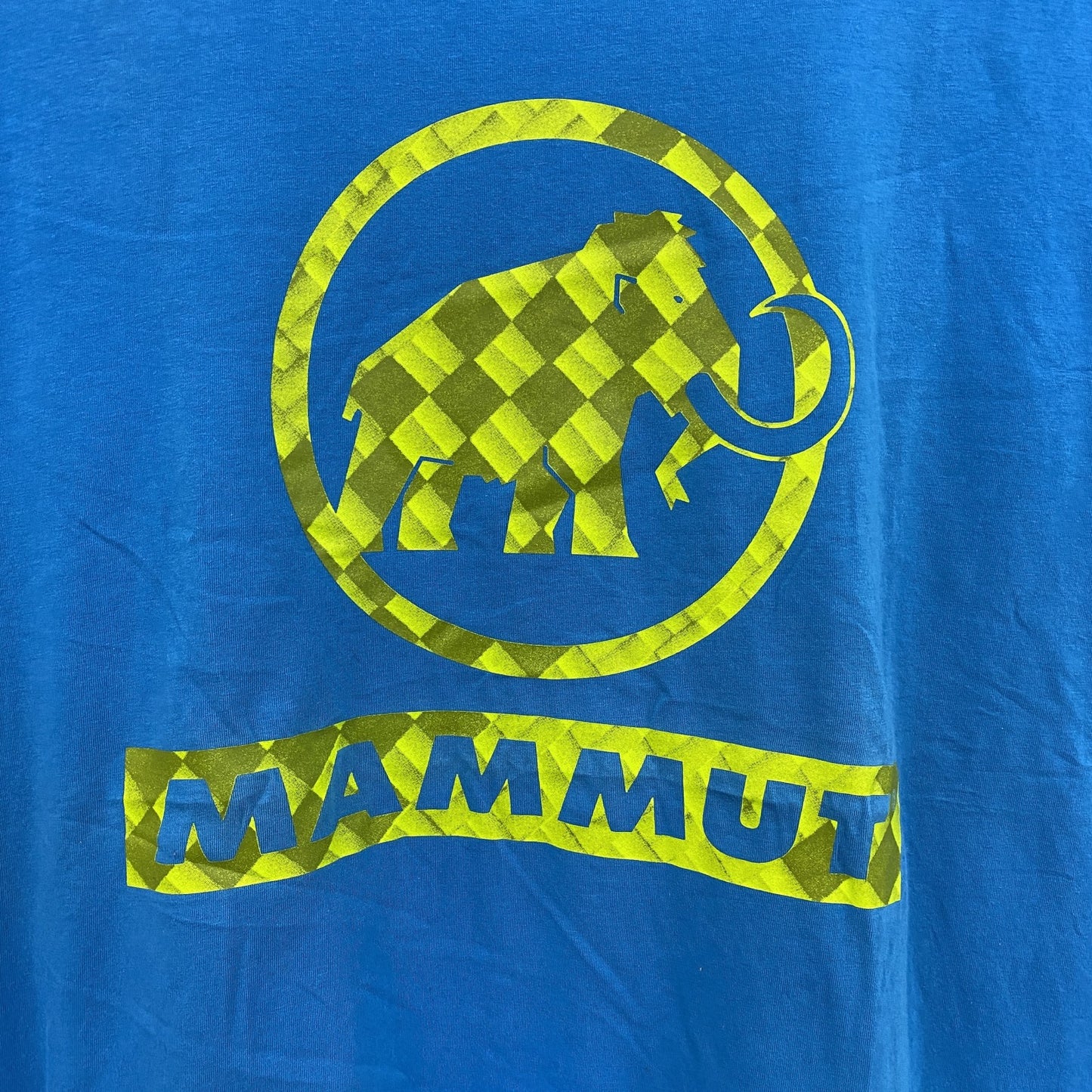 MAMMUT　マムート　半袖プリントTシャツ　デカロゴ　青　ブルー　XLサイズ