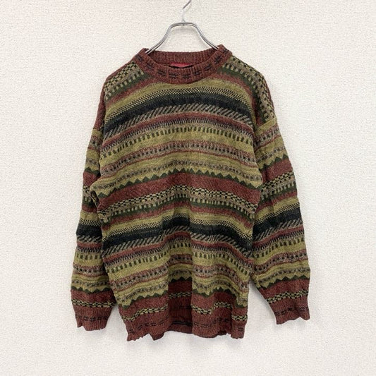 BURTON　アルパカ混アクリルニットセーター　総柄　マルチカラー　Mサイズ