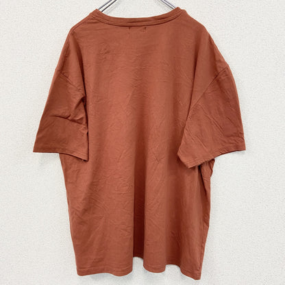 古着 used　ATLAS FOR MEN　半袖プリントTシャツ　鷹　カジュアルデザイン　オレンジ　クルーネック　XXLサイズ