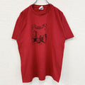 古着 used　B&C ビー&シー　半袖プリントTシャツ　カジュアルデザイン　赤　クルーネック　レトロデザイン　Lサイズ