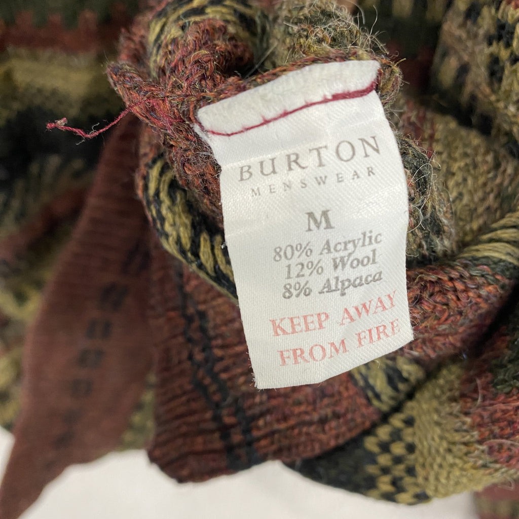 BURTON　アルパカ混アクリルニットセーター　総柄　マルチカラー　Mサイズ