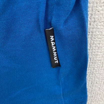 MAMMUT　マムート　半袖プリントTシャツ　デカロゴ　青　ブルー　XLサイズ
