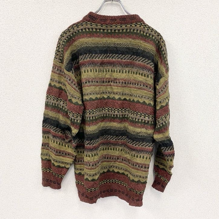 BURTON　アルパカ混アクリルニットセーター　総柄　マルチカラー　Mサイズ