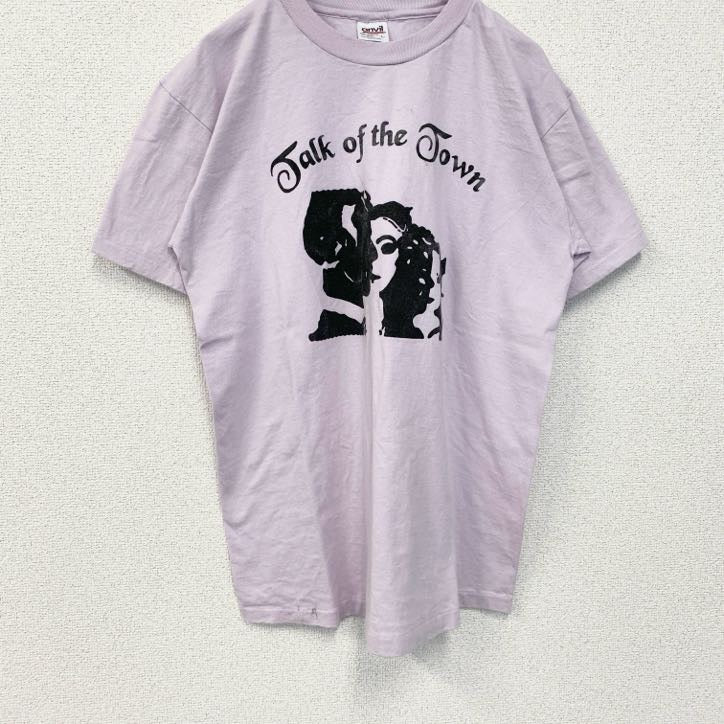 古着 used　90s　半袖プリントTシャツ　シングルステッチ　ヴィンテージ　バックプリント　クルーネック　ピンク　Lサイズ