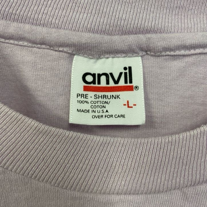 古着 used　90s　半袖プリントTシャツ　シングルステッチ　ヴィンテージ　バックプリント　クルーネック　ピンク　Lサイズ