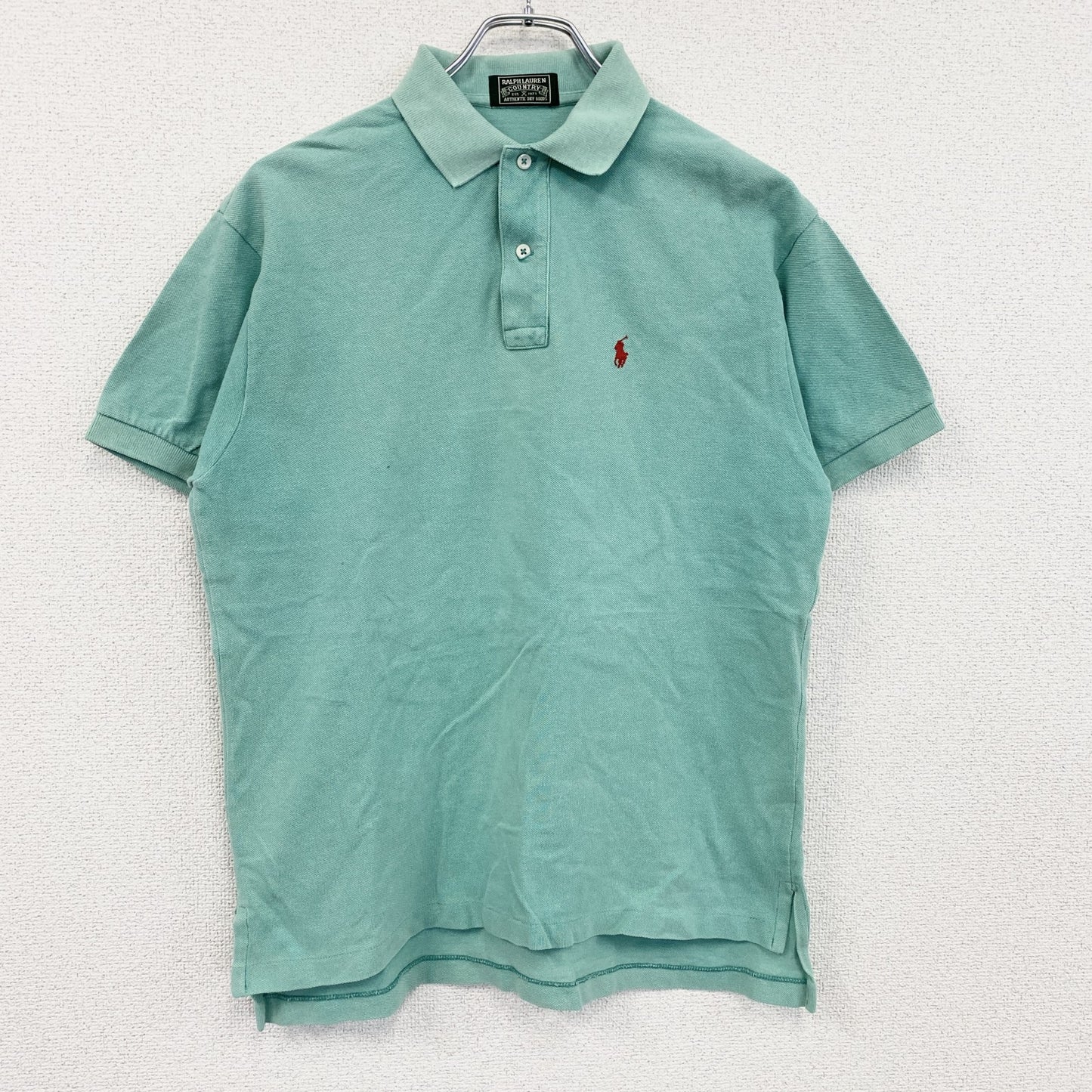 90s～　Ralph Lauren　ラルフローレン　半袖ポロシャツ　ヴィンテージ　エメラルドグリーン　Mサイズ