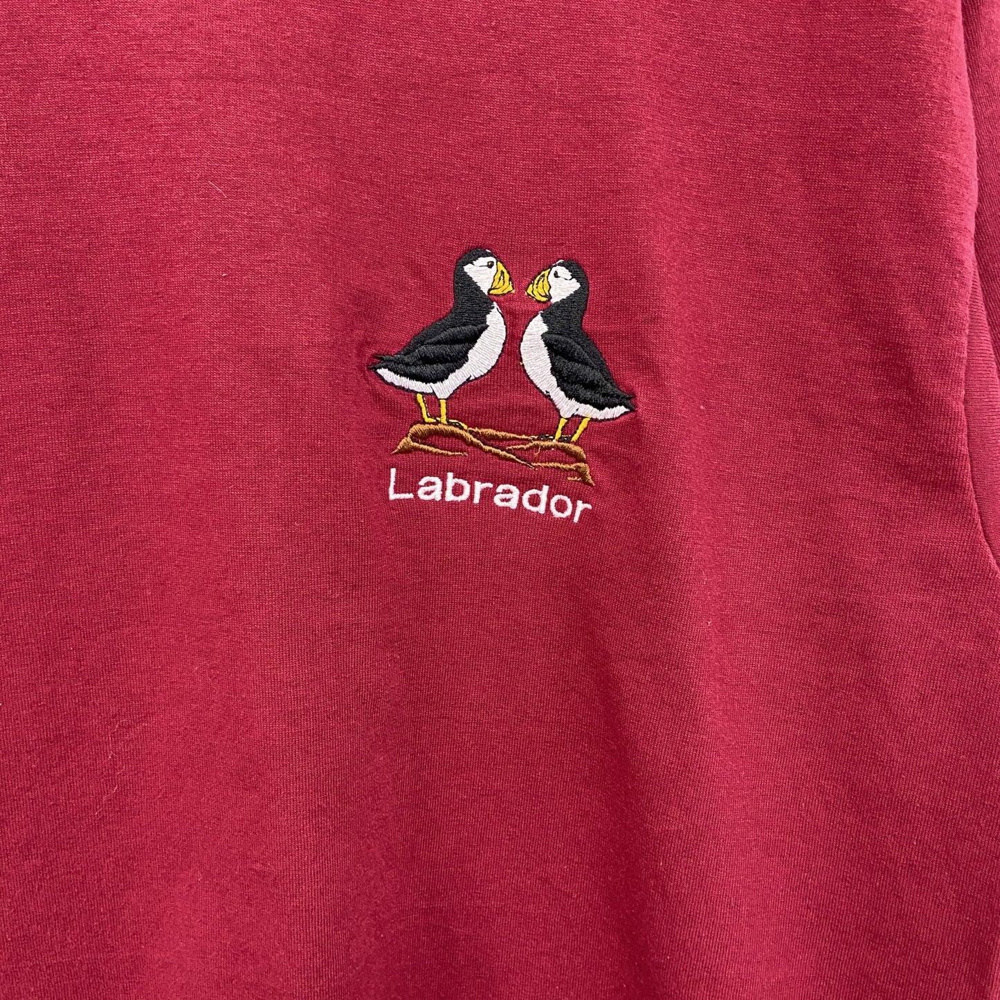 古着 used　FURUIT OF LOOM　半袖ワンポイント刺Tシャツ　シングルステッチ　90s　赤　クルーネック　Mサイズ