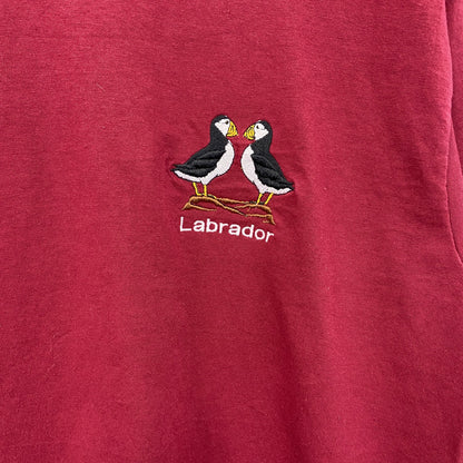 古着 used　FURUIT OF LOOM　半袖ワンポイント刺Tシャツ　シングルステッチ　90s　赤　クルーネック　Mサイズ
