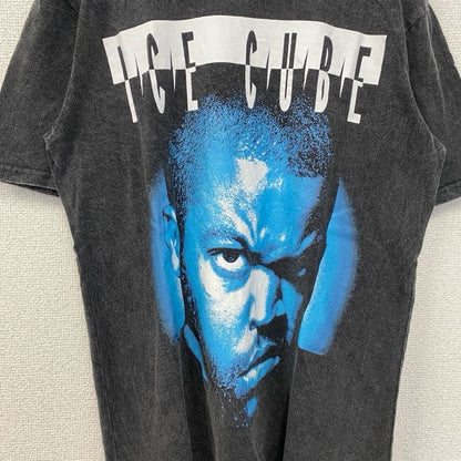 古着 used　ICE CUBE　半袖プリントTシャツ　ラップ　ヒップホップ　クルーネック　レトロデザイン　黒　ブラック　Sサイズ