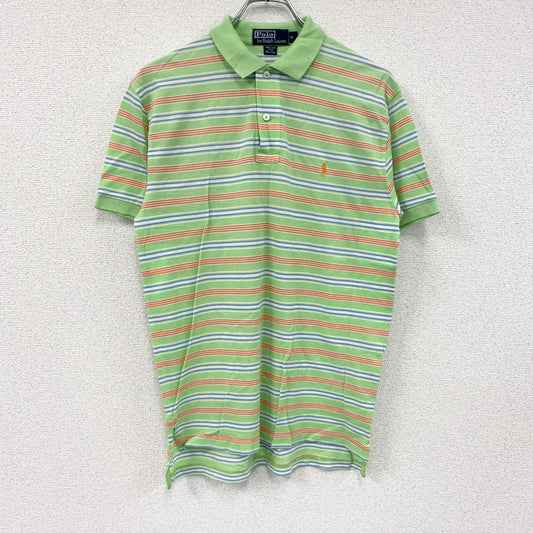 Polo By Ralph Lauren　ラルフローレン　半袖ポロシャツ　ボーダー柄　黄緑　ライトグリーン　Mサイズ