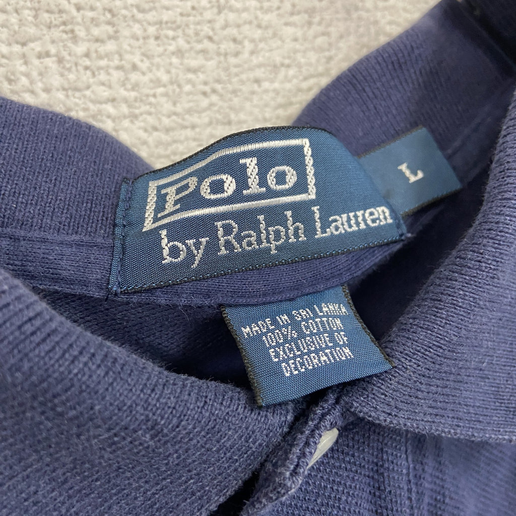 POLO by Ralph Lauan　ラルフローレン　半袖ポロシャツ　刺繡ロゴ　紺　ネイビー　Lサイズ