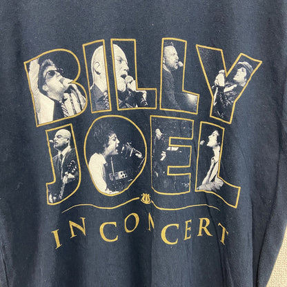 古着 used　半袖バンドプリントTシャツ　ビリー ジョエル　カジュアルデザイン　ネイビー　クルーネック　レトロ　Mサイズ